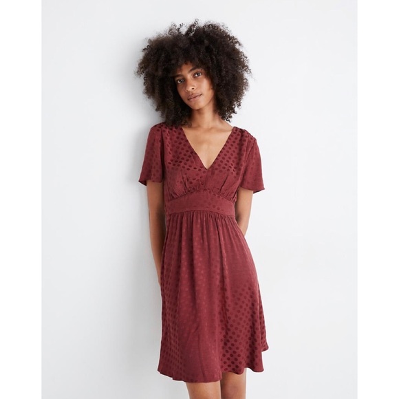 Madewell Fit-and-Flare Dress in Dot Jacquard - Picture 3 of 9